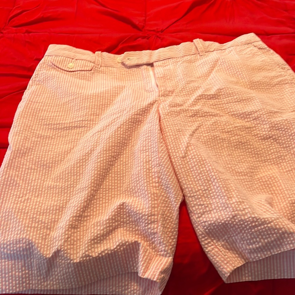 Pink and white golf shorts size 12 like new
